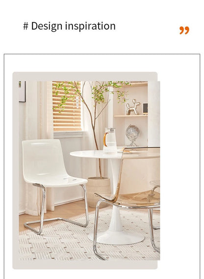 Nordic Modern Clear Acrylic Dining Chair Transparent Plastic Thickened Backrest Chair Simple Home Dining Room Furniture Design