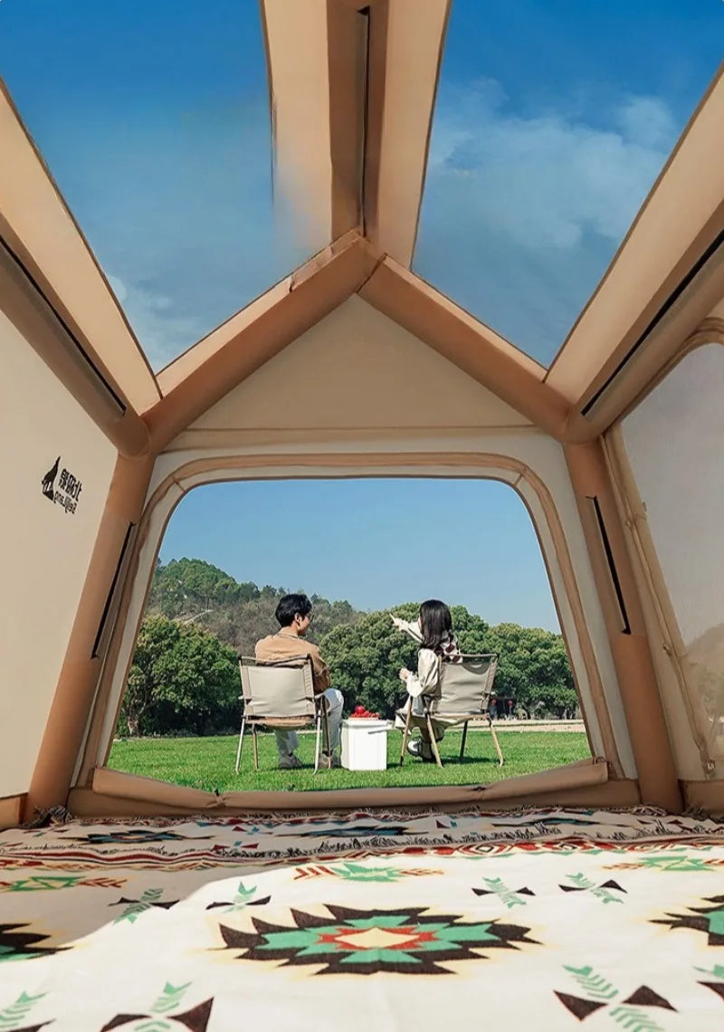 Portable Inflatable Tent Waterproof Sun Protection Thickened Quickly Open Tents Nature Hike Family Travel Camping Shelter Tents