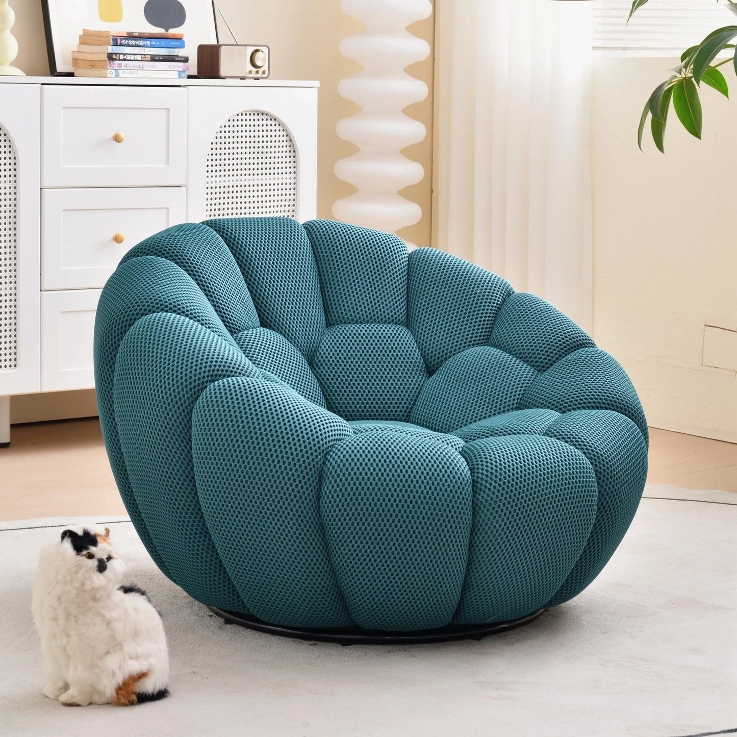 Modern Pumpkin Chair Luxury Bubble Sofa Single Lounge Seat Lazy Recliner for Bedroom Balcony Living Room Aesthetic Accent