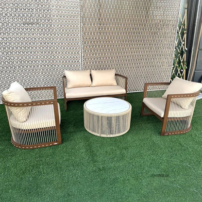 Outdoor Aluminum Alloy Garden Sofas Courtyard Open-air Leisure Sofa Chair Hotel Leisure Dining Chair Waterproof Single Chairs HH