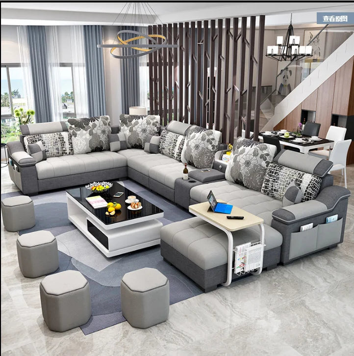 Modern Design Stain Resistant Fabric Furniture Sofa Latest Living Room Sofa Set Furniture