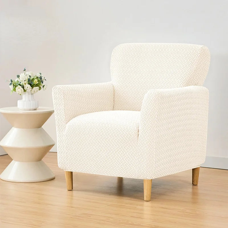 Jacquard Club Tub Sofa Cover Elastic Single Armchair Slipcover Stretch Spandex Chair Slipcover for Bar Counter Living Room