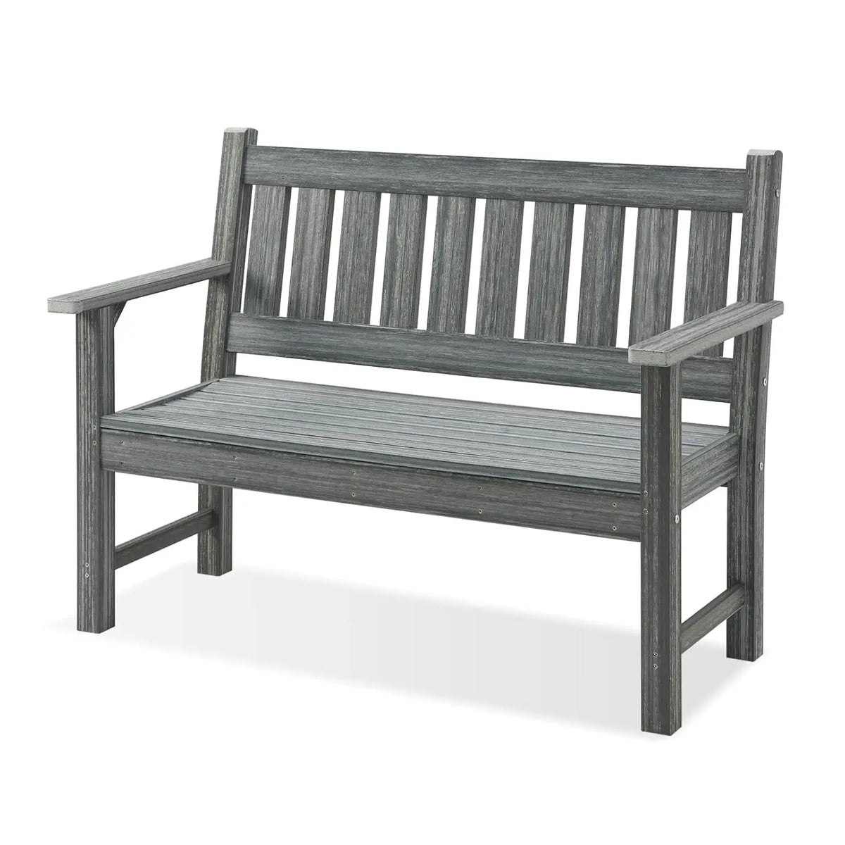Outdoor Bench, 2-Person Garden Bench, Poly Lumber Patio Bench for Outdoors, Porch, and Park (Brown), Customized