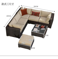 Terrace Modern Garden Sofas Outdoor Combination Courtyard Nordic Garden Sofas Waterproof Pe Rattan Furniture Sofá Jardín MHHYSF