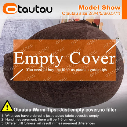 OTAUTAU Fluffy Faux Bunnyf Fur Bean Bag Cover Corner Pouf Cover DD003【No Filler Inside! You Need To Buy Filler By Yourself !】