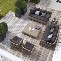 Outdoor rattan sofa outdoor courtyard garden terrace leisure sofa chair combination