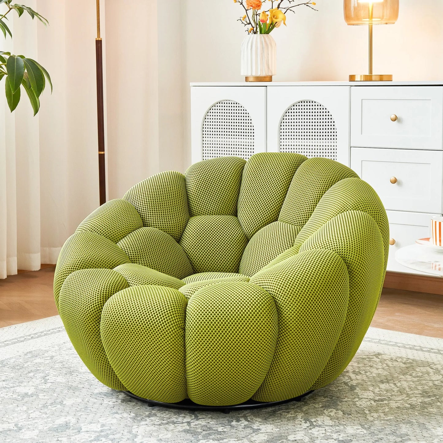 Modern Pumpkin Chair Luxury Bubble Sofa Single Lounge Seat Lazy Recliner for Bedroom Balcony Living Room Aesthetic Accent