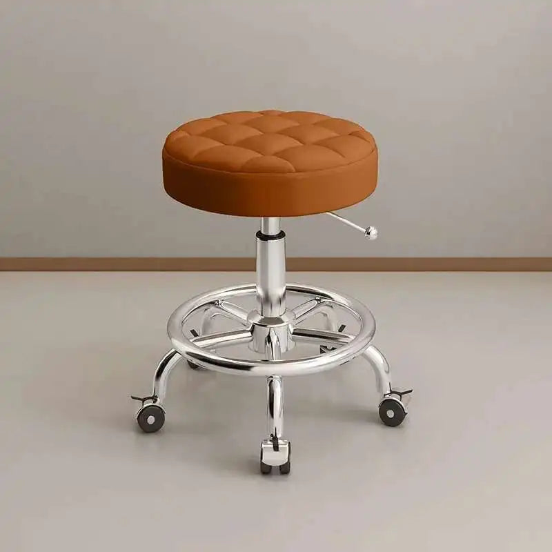 Aesthetic Hairdressing Chair Backrest Simple Rolling Rotating Barber Chair Portable Mocho Cadeira Barber Equipment MQ50BC