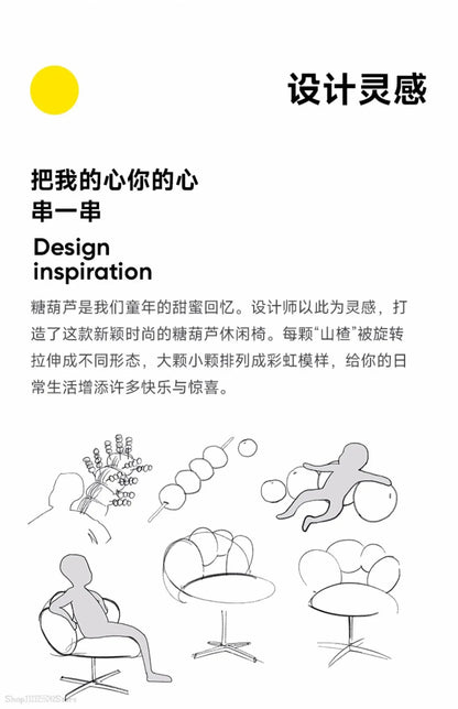 Design creative leisure chair Modern study leisure sofa chair Bedroom lift rotating dressing and makeup chair