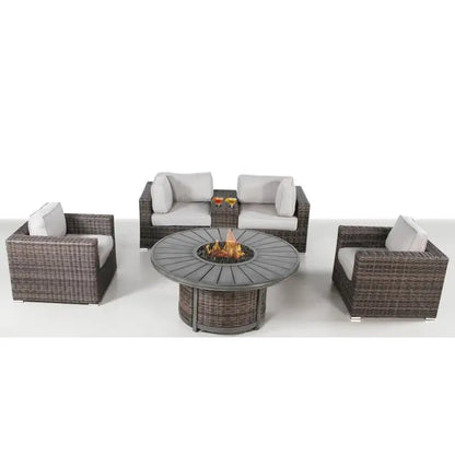 Assembled Patio Seating Set for 4 with Cushions