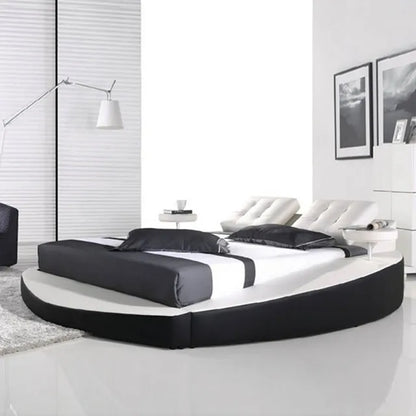 Bedroom furniture leather bed with blue led lights and music therapy bed A021