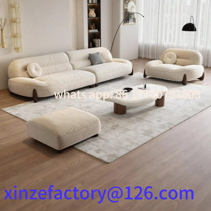 Customizable LXC modern minimalist cloud skin-friendly flannel small apartment living room straight row light luxury sofa