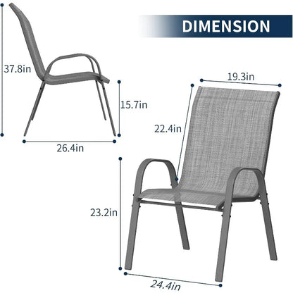 Patio Chairs Set of 4, Breathable Garden Outdoor Furniture for Backyard Deck,Outdoor Stackable Dining Chairs for All We
