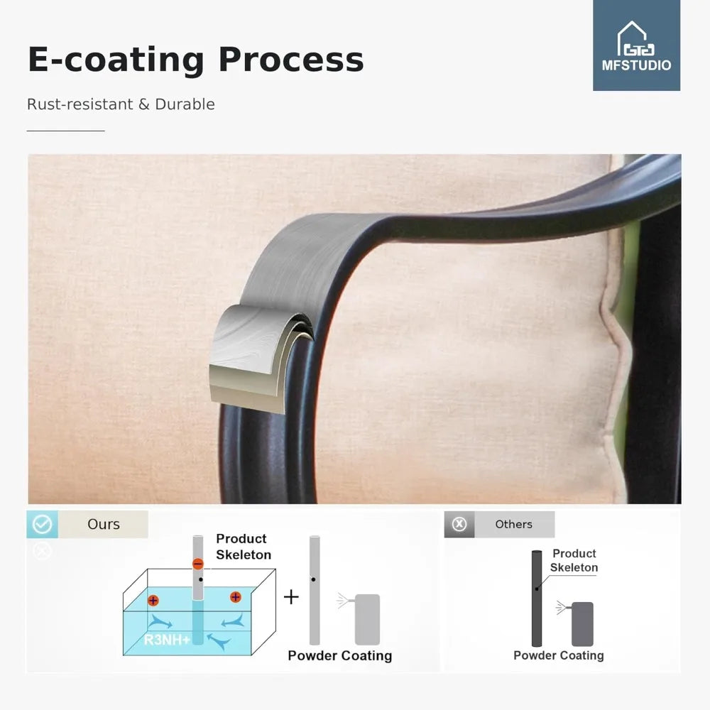 Patio Dining Chairs Set of 2 - Metal Wicker with Cushioned Seats and Armrests for Outdoor Use