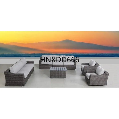 Outdoor 8-Person Wicker Seating Set - Fully Assembled with Soft Cushions for Comfort and Style