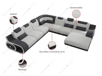 Living Room Luxury Corner Couches Furniture Set U Shape Cover Sectional Leather Sofa