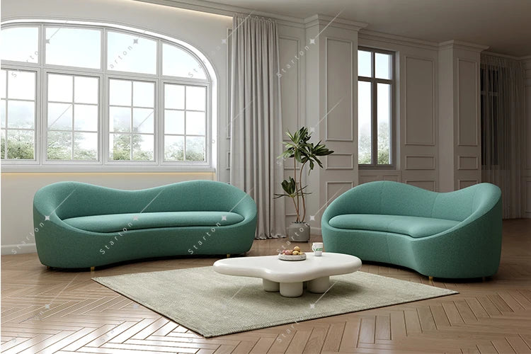 L Shape Fabric Recliner Sofa Set Modular Blue Velvet Sofa Italian Fabric Sofa for Home Luxury