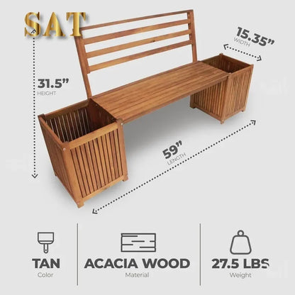 SAT2 Leigh Country Banc d'extérieur en bois durable pour tous les temps, patio d'arrière-cour, balcon d'entrée ou sièges de meubles de terrasse