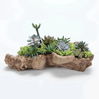 KEKA Pastoral Retro Landscape Flower Pot Resin Tree Stump Planter Artificial Driftwood Sculpture Rustic Succulent