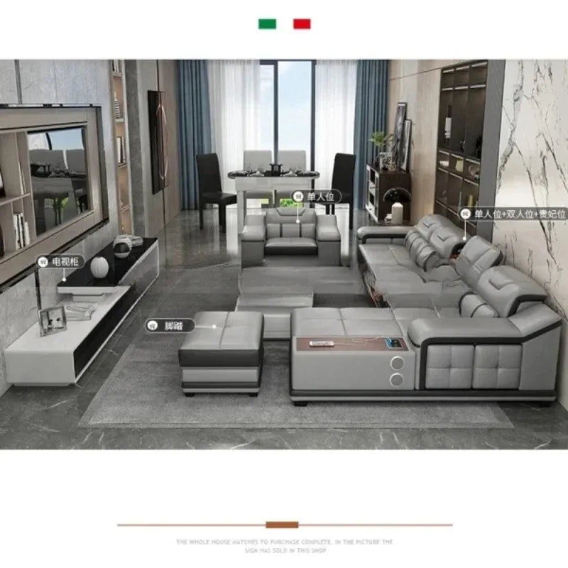 Genuine Leather Sofa Cama Leather Couch Big Sofas Sleeper Sofa Set Living Room Furniture Sofas Modern Sectional Sofa