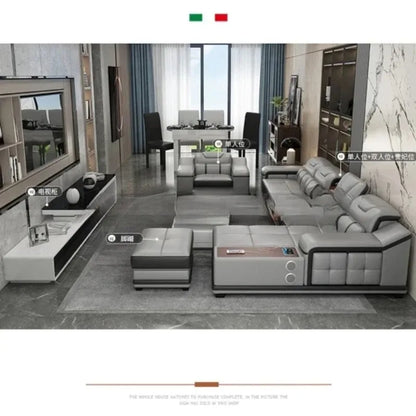 Genuine Leather Sofa Cama Leather Couch Big Sofas Sleeper Sofa Set Living Room Furniture Sofas Modern Sectional Sofa