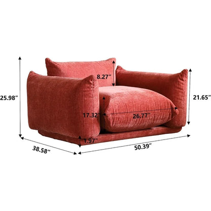 Comfy Sofa Couch with Thick Cushion, Chenille Single Accent Chair Deep Seat Couches, 50" Plush Sofas Furniture, Room Chairs