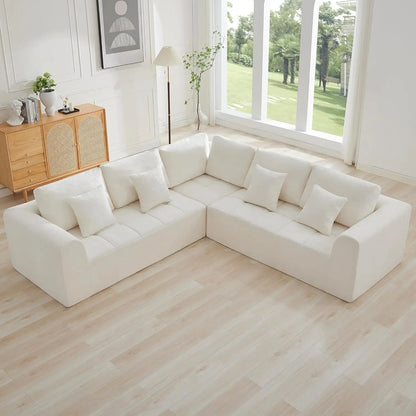 110''Modular Sectional Couches for Living Room, Compressed Sectional Sofa, Oversized L Shaped 5 Seater Upholstere