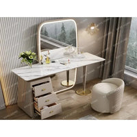 Multifunctional White Makeup Table with Drawers, Nordic Style Luxury Dressing Cabinet for Home Furniture