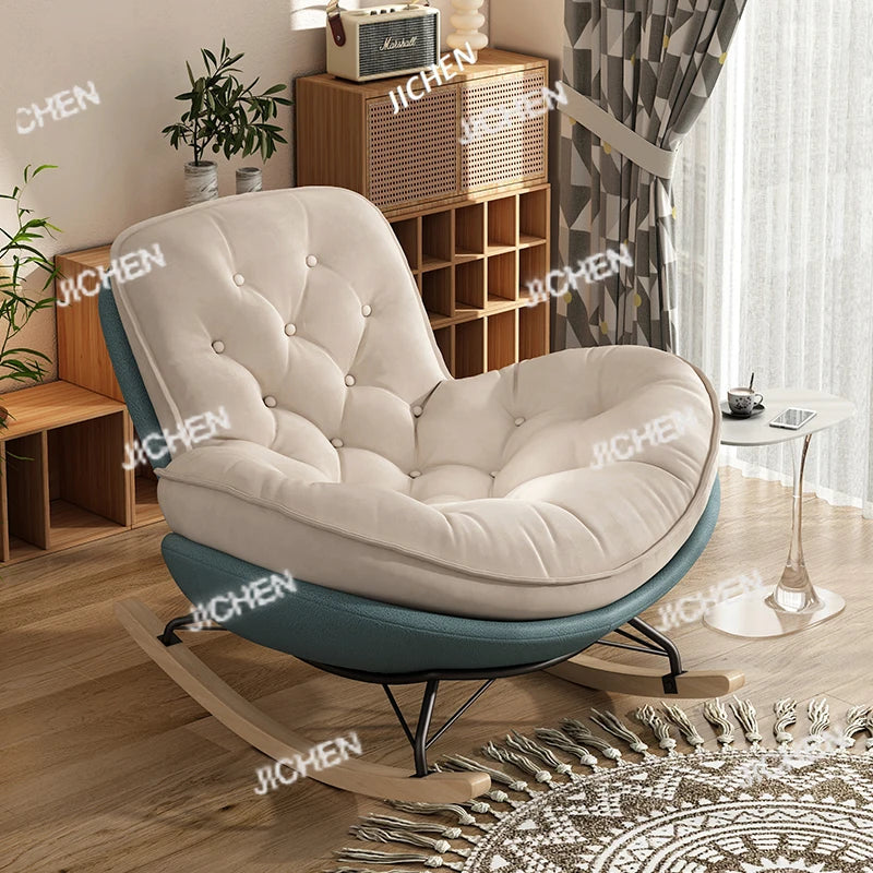 Lazy Sofa Rocking Chair Bedroom Lounge Chair Carefree Adult Living Room Single Balcony Leisure Rocking Chair Recliner Chairs
