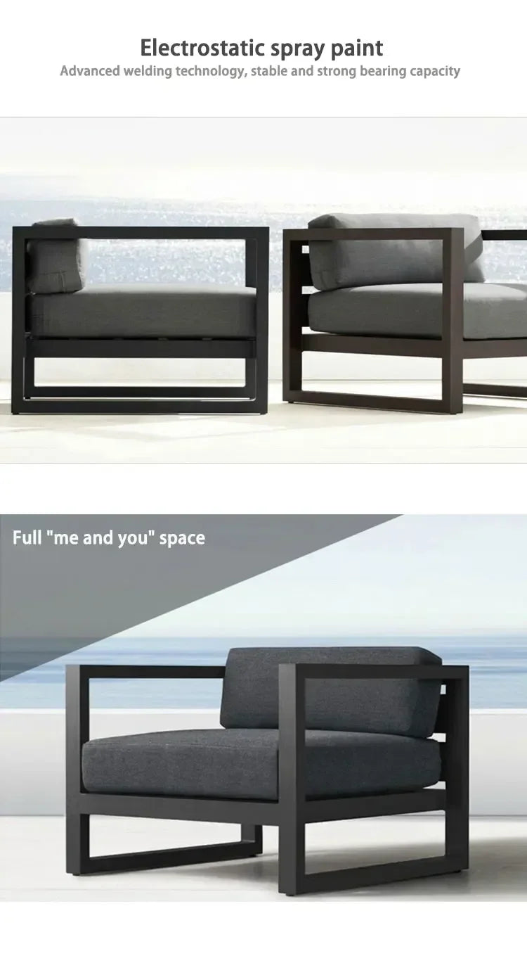 Outdoor Aluminum Alloy Sofa Four Piece Set,Terrace Garden Bar Waterproof Sofa Furniture Set outdoor furniture set sectional sofa