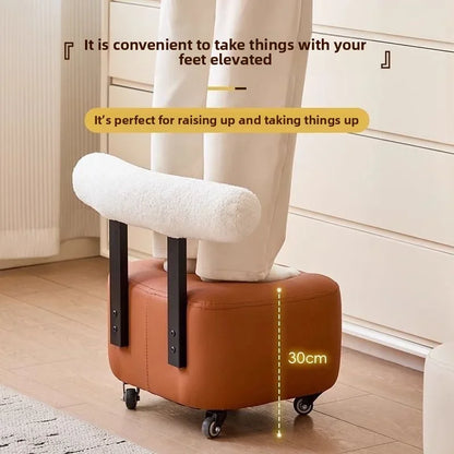 Household yo-stool simple shoe changing stool, backrest sofa pulley stool,  universal wheel rotating creative low stool