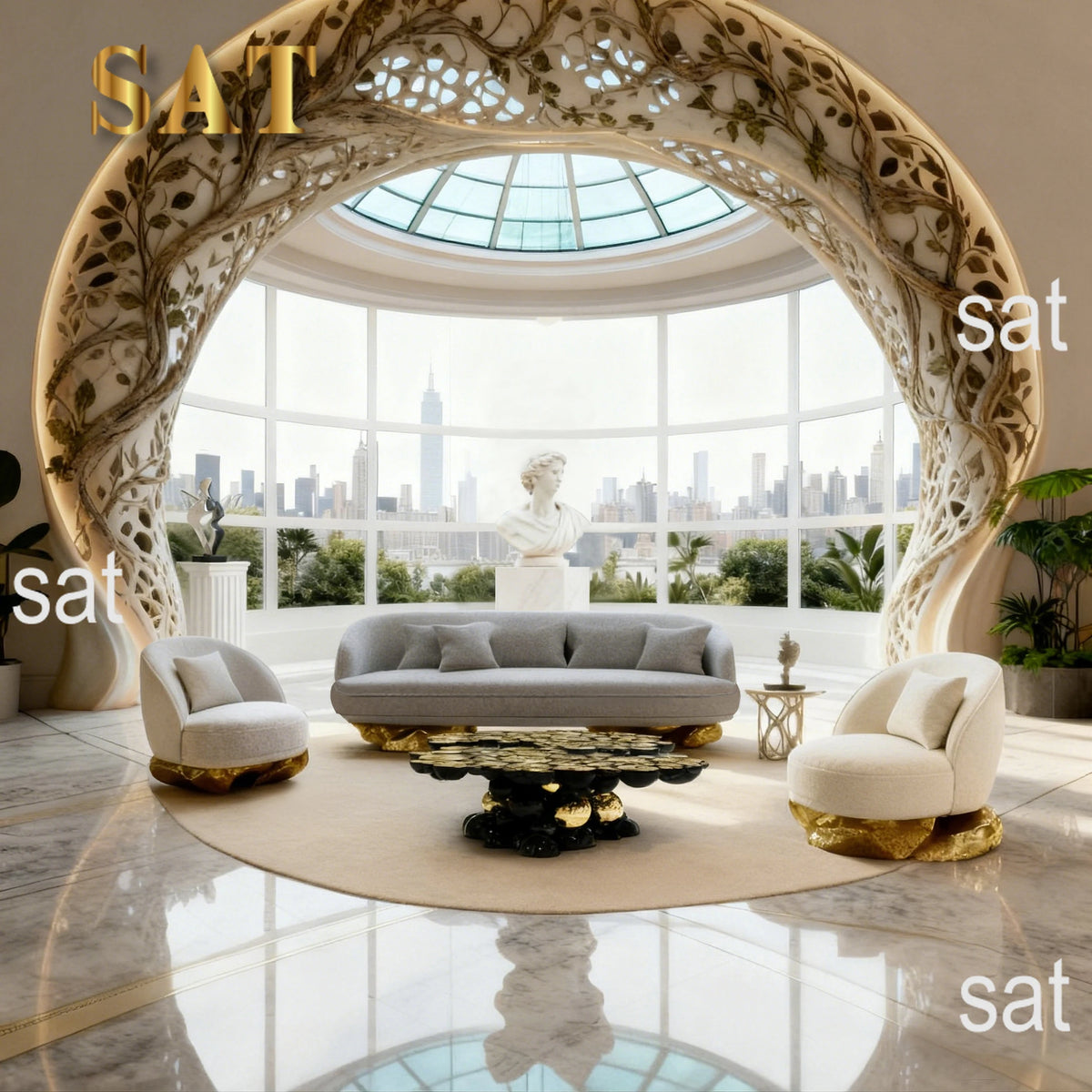 Modern Portuguese three-seater sofa with fabric cover, metal frame, durable design, suitable for living rooms