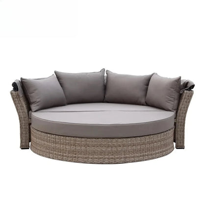 Outdoor round sofa round bed Furniture Garden sofa round bed Outdoor rattan comfortable bed