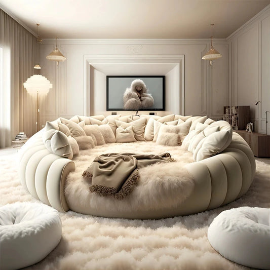 Round Confortable Bed Aesthetics Quality King Size Apartment Unique Bed Frame Modern Wedding Cama De Casal Bedroom