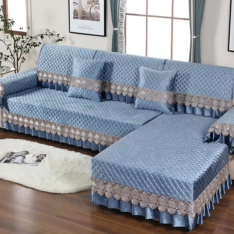 Sofa Cushion Soft Thick Sofa Cover Plush Towel Living Room Non-slip Corner Couch Covers Protective  Lace 1/2/3/4 Home Seat  Mat