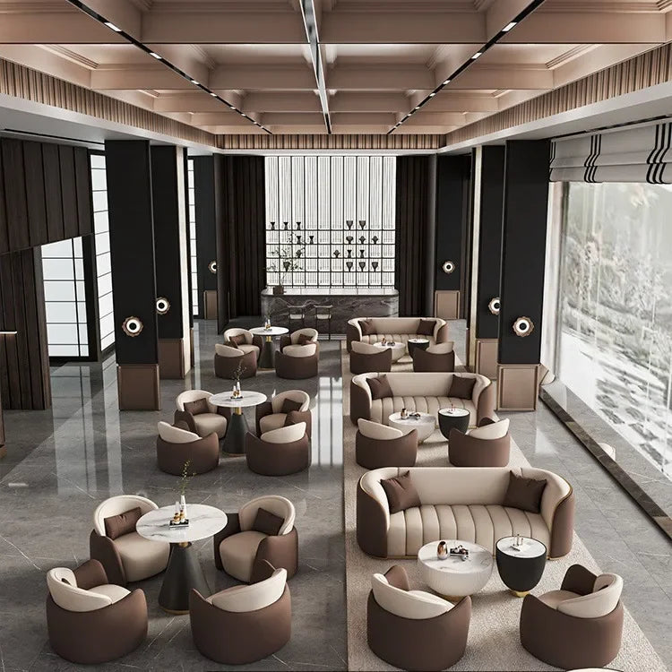 Italian Light Luxury Negotiation Sofa Hotel Lobby Meeting Area Tables And Chairs Sales Office Business Reception Sofa