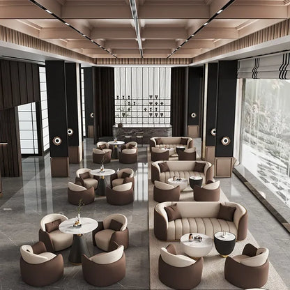Italian Light Luxury Negotiation Sofa Hotel Lobby Meeting Area Tables And Chairs Sales Office Business Reception Sofa