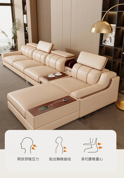 Leather Design Sofa Storage High Quality Comfortable Romantic Leisure Sofa Corner Leisure Multifunctional Sillon Cama Furniture