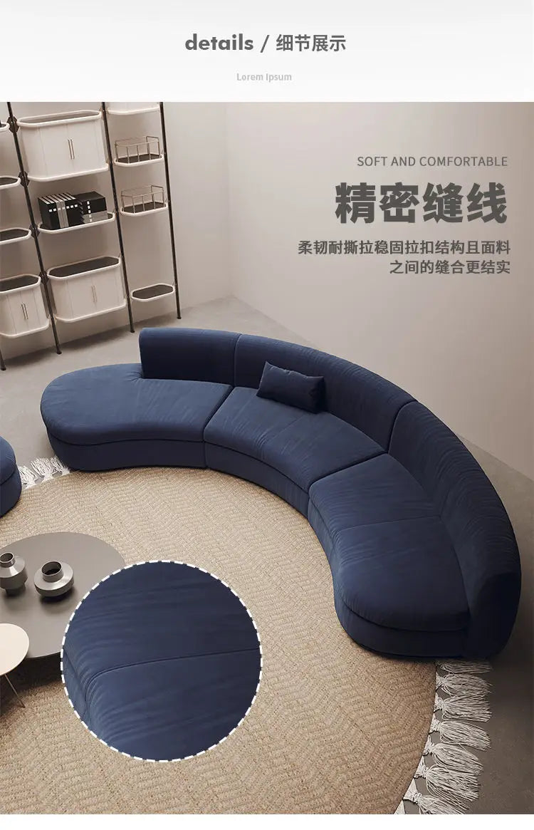 Semicircular Curved Sofa Special-shaped Burgundy Beauty Salon Clothing Store Hotel Lobby Office Lounge Area Reception