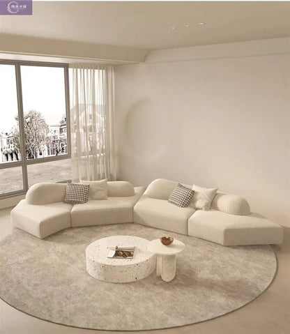 Fabric Sofa Combination Villa Large Apartment Sitting Italian Rock Irregular Special-shaped Large Flat Edta Double-sided
