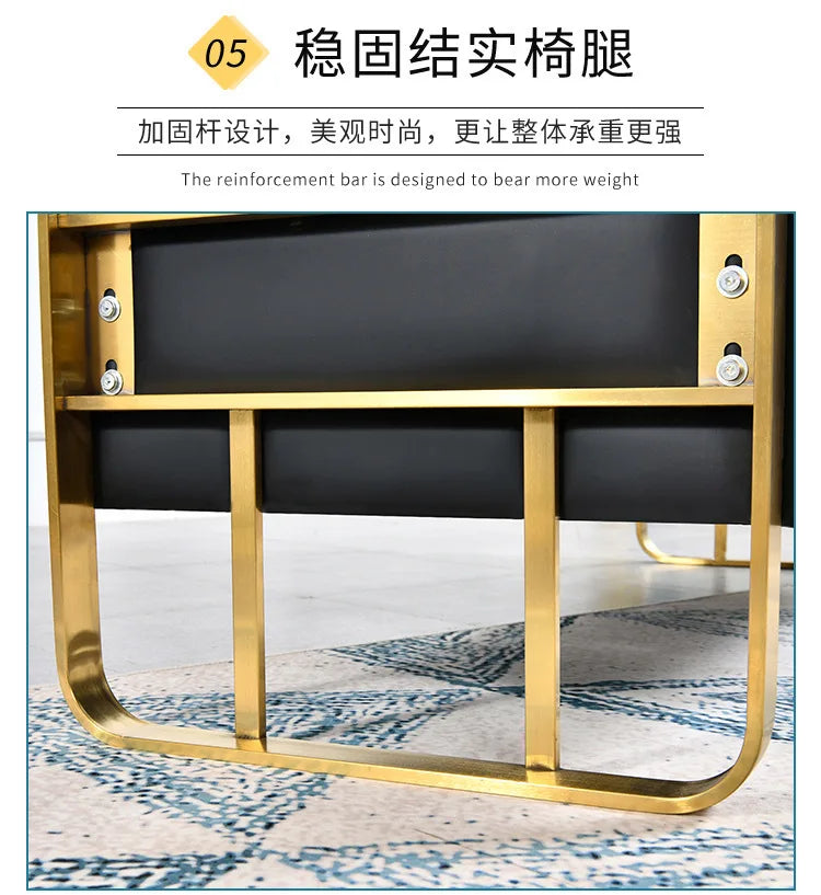 Barber Shop Waiting Chair Internet Celebrity Small Sofa Beauty Salon Simple Light Luxury Sofa Clothing Store Reception