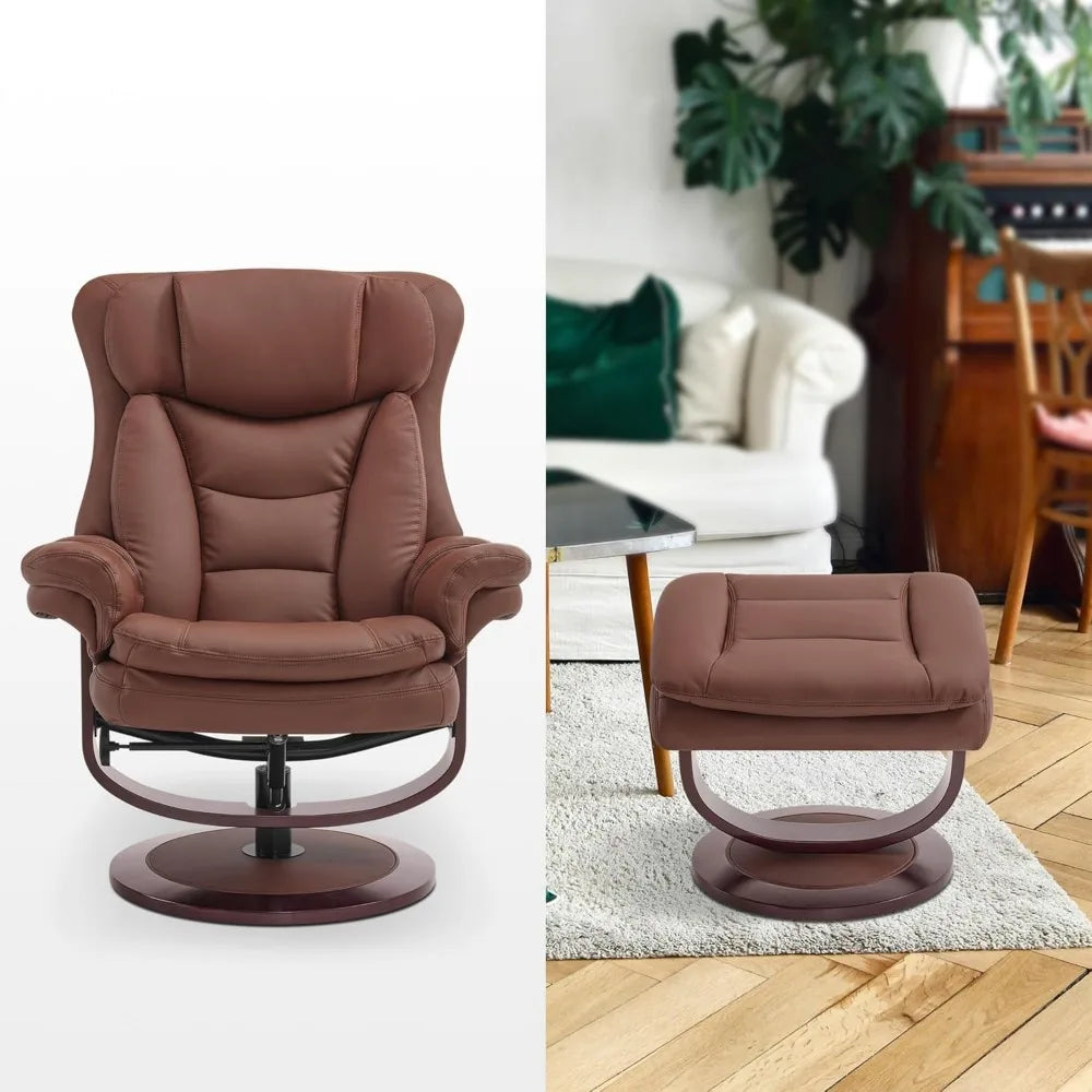 Swivel Recliner with Ottoman, Reclining Chair with Adjustable Back