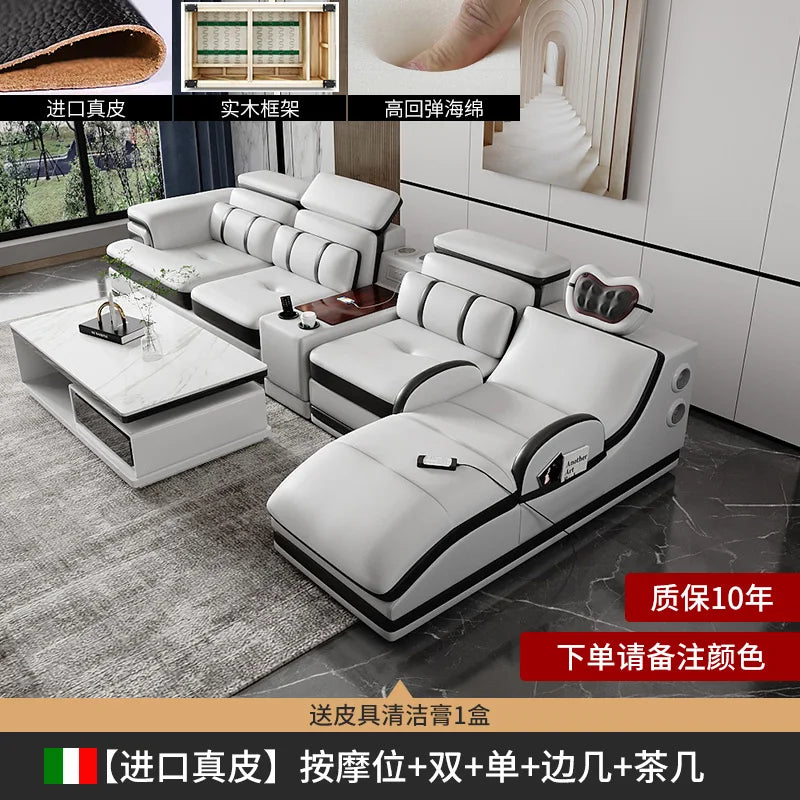 PatioLix Massage Minimalist Sofas Modern Leather Sectional Designer Sofas Lazy Luxury Cadeiras Para Sala De Estar Living Room Furniture