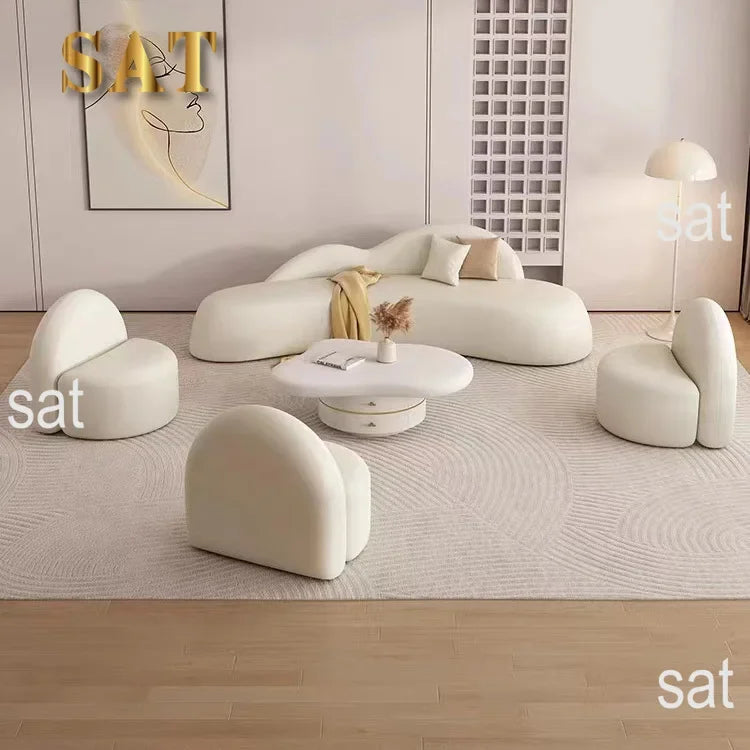 m Living Room Italy Sofa Set Customize Lambwool Leather Fabric Modular Sofa Set Modern Modern Leather Lounge Curved Sofa l