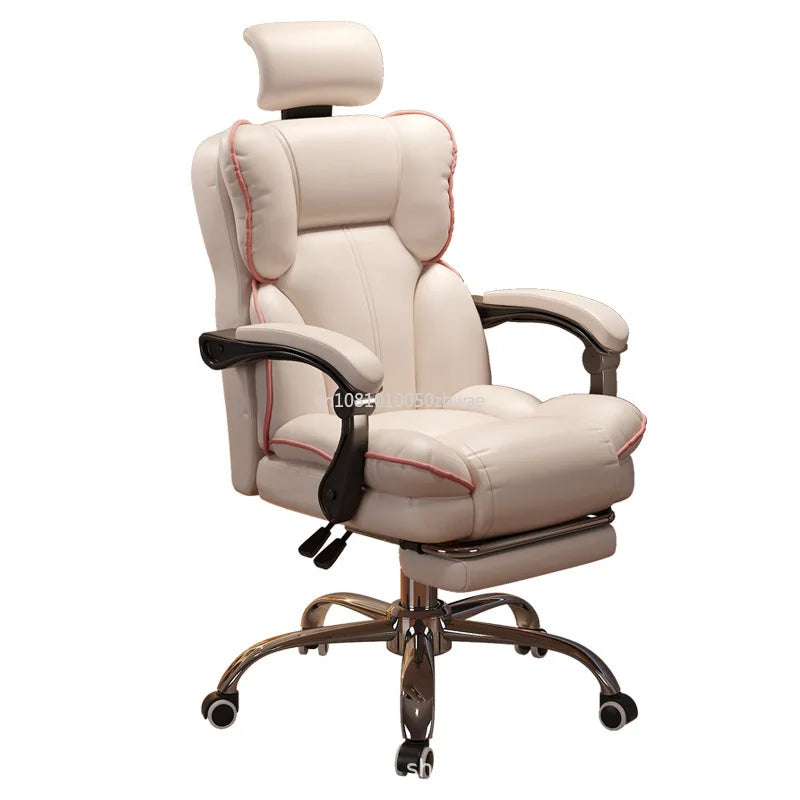 Office Chairs Executive Gamer Chair with Foot Rest High Back Office Chair Computer Gaming Chairs Big and Tall PU Leather Brown