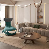 #Shark Model Living Room Sofa Chair Fabric Upholstered Velvet Children's Swivel Lounge Chair