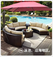 Outdoor sofa combination garden terrace leisure rattan circular courtyard outdoor open-air rattan chair sun room rattan sofa
