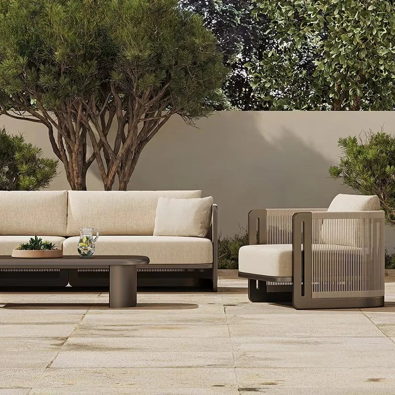 Modern Villa Garden Set Luxury Hotel Rope Outdoor Sofa Set