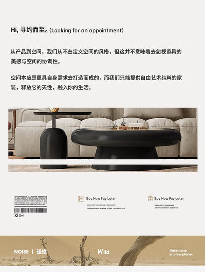 yj39 Vintage Style Living Room Solid Wood Coffee Table Set Irregular Simple Light Luxury High-End Coffee Table