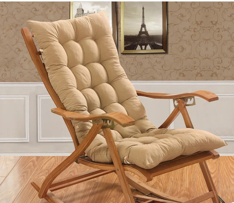 Four Seasons Thick Bench Cushion Rocker Chair Cotton Cushion Solid Color Soft Thicken Outdoor Garden Reclining Chair Cushions